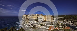 Bonifacio cityscape in a typical mistral windy day