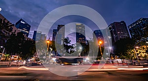 Bonifacio Global City, Taguig, Metro Manila Philippines - Night skyline of BGC as seen from 7th avenue photo