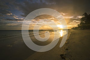  Sunset on a beach on Bantayan Island. photo