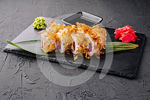 Bonito Maki Sushi - Rolls with Fresh Tuna and Cream Cheese inside