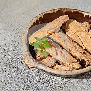 Bonito, spanish mackerel-like fish, in oil photo