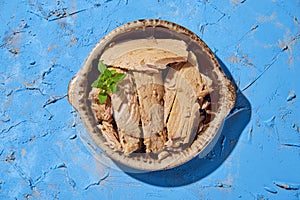 Bonito, spanish mackerel-like fish, in oil photo