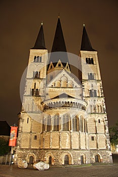 Bonn Minster at night (Germany)