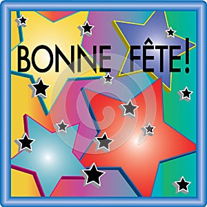 Bonne FÃÂªte 3D Stars Illustration