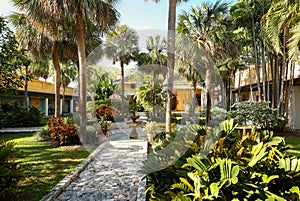 Bonnet House Courtyard in Fort Lauderdale, Florida, USA.