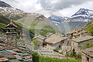 BONNEVAL-SUR-ARC, FRANCE: The hamlet L`Ecot in Vanoise National Park, Northern Alps