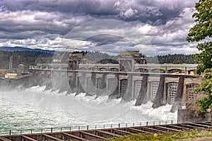 Bonneville Dam Under A Cloud