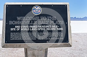 Bonneville Salt Flats historic sign