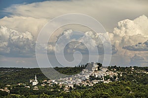 Bonnieux beautiful village under Cumulonimbus