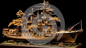 Bonsai Battleship: Miniature Masterpiece, Made with Generative AI