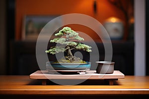 bonsai with a humidity tray below the pot