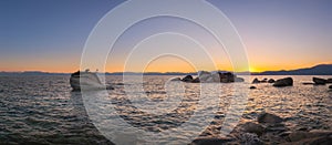 Bonsai Rock Sunset panorama from Nevada