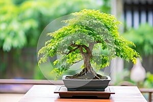 bonsai tree with identification tag
