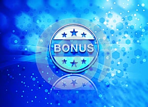 Bonus badge icon abstract light cyan blue hexagon pattern background