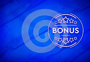 Bonus badge icon abstract watercolor painting dark blue background illustration