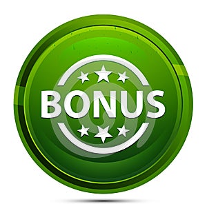 Bonus badge icon glassy green round button illustration