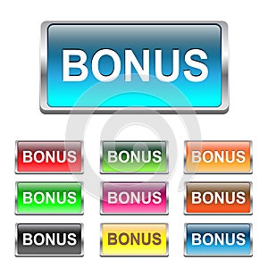 Bonus buttons, icons set, vector