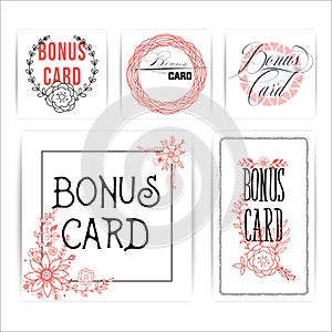 Bonus card template in sketch style, hand drawn design.