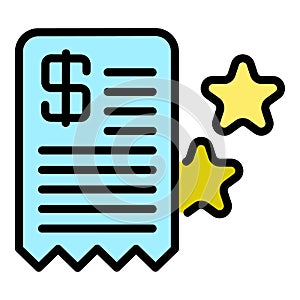 Bonus check payment icon color outline vector