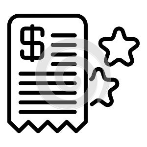 Bonus check payment icon, outline style