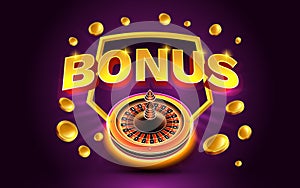 Bonus fortune icons, slot sign machine, night Vegas. Vector illustration