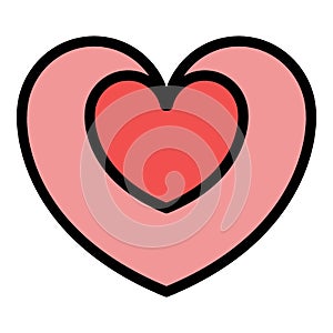 Bonus heart icon color outline vector