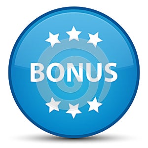 Bonus icon special cyan blue round button