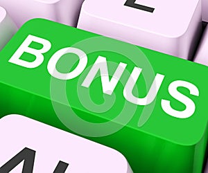 Bonus Key Shows Extra Gift Or Gratuity Online