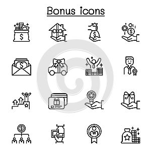 Bonus line icon set