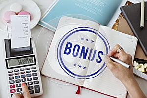 Bonus Prize Profit Incentive Additional Compensation Concept