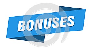 bonuses banner template. ribbon label sign. sticker