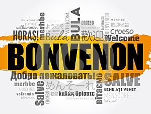 Bonvenon (Welcome in Esperanto) word cloud