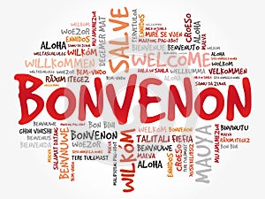 Bonvenon (Welcome in Esperanto) word cloud