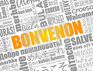 Bonvenon (Welcome in Esperanto) word cloud