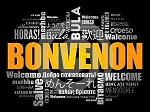 Bonvenon Welcome in Esperanto word cloud photo