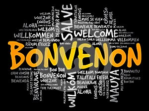 Bonvenon Welcome in Esperanto word cloud photo