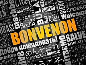 Bonvenon (Welcome in Esperanto) word cloud photo