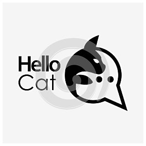 Hello Cat Icon Vector. Flat design.