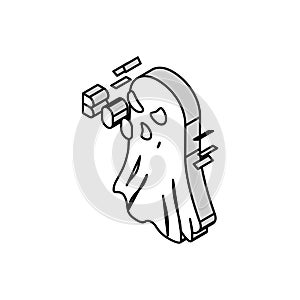 boo ghost isometric icon vector illustration