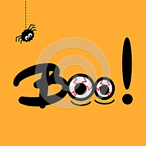 Boo vector halloween lettering poster design template