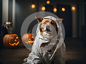 Boo-tiful Pooch: Hilarious Halloween Haunt in a Ghostly Getup!