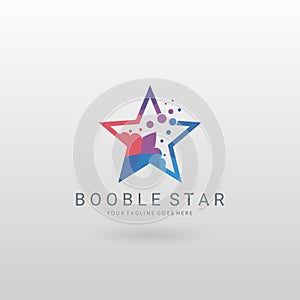Booble Star Logo. Creative Star Concept Logo Design Template
