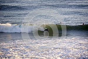 Bodyboarder, Wave, Water Sports, Sunset Scene