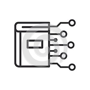 Book AI Automation line icon