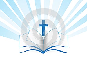 Book bible cross religion symbol logo