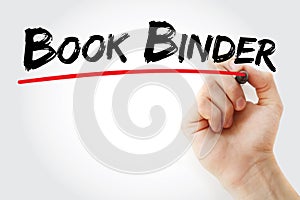 Book binder text with marker