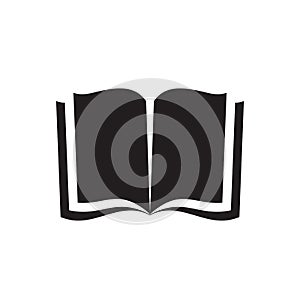 Book - black icon design. Education library concept sin.