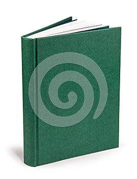 Book blank green hardcover - clipping path