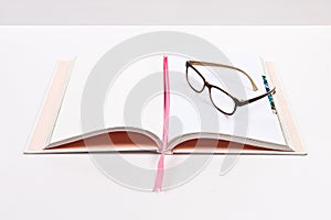 The book book is isolated on a white background, allowing for a free background.