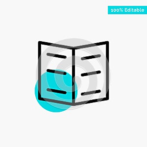 Book, Bookmark, Education turquoise highlight circle point Vector icon
